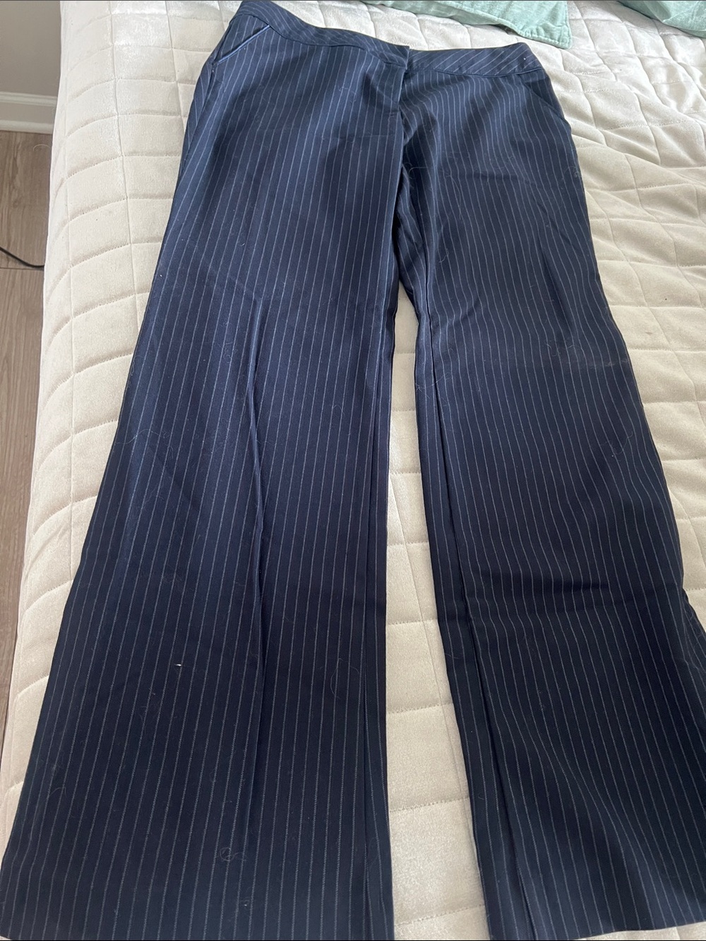 Navy Pinstripe Dress Pants